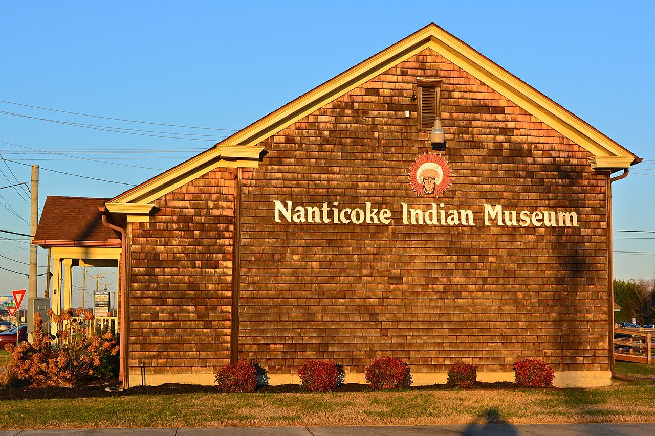 The Nanticoke Indian Museum, a cedar-shingled former schoolhouse near Millsboro, Delaware