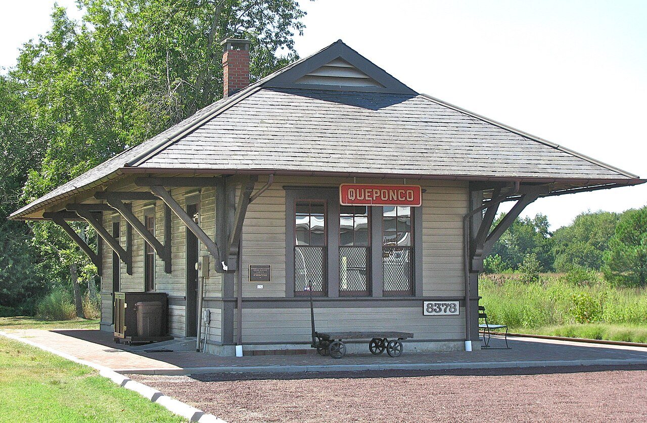 The restored Queponco railway station in Newark, Maryland