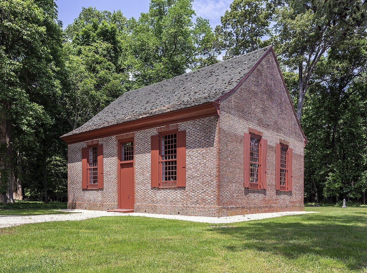 St. Martin's Episcopal Church, a small 1756 brick church in Showell, Maryland